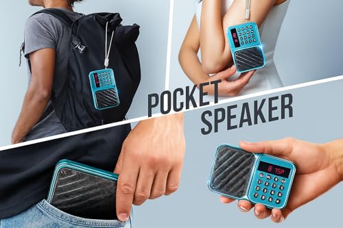Image of Fire turtle M7 Pocket Blast Portable FM Radio with Bluetooth Speaker | 6W Powerful Sound | Up to 12 Hours Playtime | Type-C Fast Charging | USB, TF /SD Card, AUX Input | Number Keypad M7 Blue