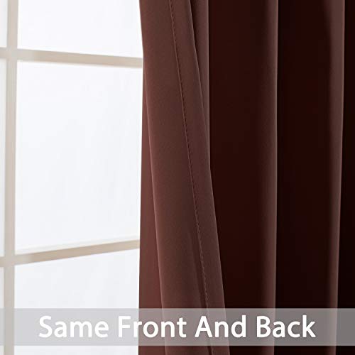 Yakamok Blackout Drapes for Sliding Glass Door - Thermal Insulated Door Blinds,Room Darkening Room Divider Window Curtain for Bedroom/Living Room(Chocolate Brown, 100 inches x 96 inches)