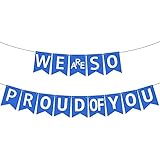 Felt, We Are So Proud of You Banner -No DIY, Large 10 Feet | Graduation Decorations 2022 Blue and...