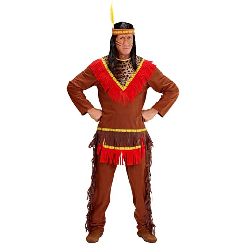 W WIDMANN MILANO Party Fashion - Costume indien, tunique, pantalon, bandeau avec plume, Far West, carnaval