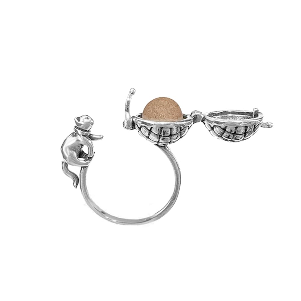 Anillo único para gato, de aromaterapia, con dedo, abierto, ajustable, lindo y travieso, a la moda, portátil, mini medallón, accesorios, joyería, cumpleaños, Navidad, para mujeres, hombres,