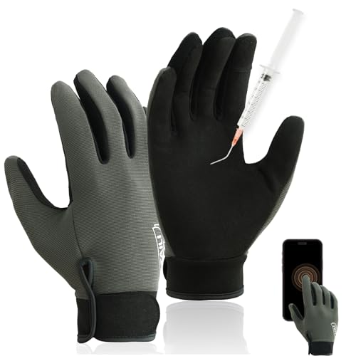 TAILI Level 2 Needlestick Level 5 Puncture Resistant Work Gloves Grip Enhanced Cut Resistant Gloves for Gardening Carving Fishing Feather-Light Comfort Breathable and Touchscreen Compatible L