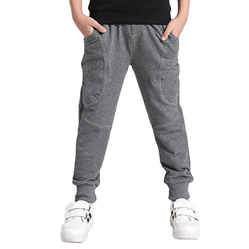 KISBINI Big Boys Cotton Sport Pant Athletic Sweatpant for Kids Children
