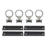 Hoypeyfiy L-Track Kit Pack of 4 6' with 4 Steel Ring Fittings Heavy Duty Aluminum Tie...