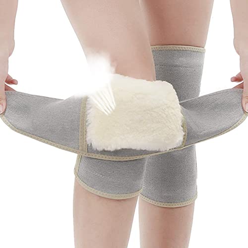 Wool Knee Warmers | Thicken Wool Knee Brace - Lamb Fleece Knee Sleeves Kneepads Muscle Joint Care Knee Support Breathable Soft Kneelet for Ski Cycling