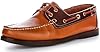JUSTINREESS Bay Men's Exposed Stitch Deck Boat Leather Shoes (Tan Brown, UK 9) #5
