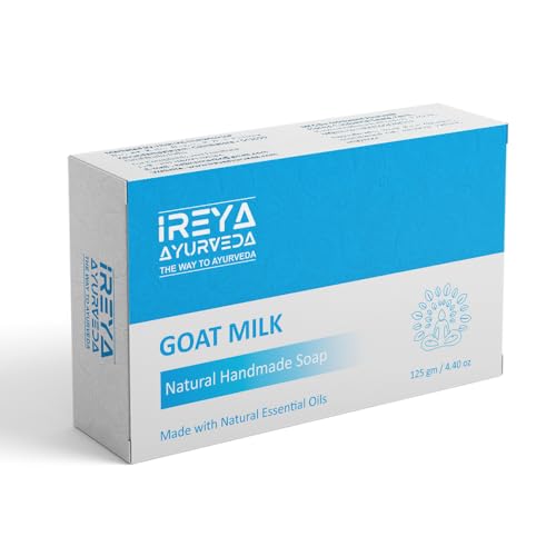 Ireya Ayurveda Goat Milk Soap - With Lavender Shea Butter & Aloe Vera extract 125 g - Moisturizing Cleansing Soap Free from Parabens, SLS and Handmade Soap
