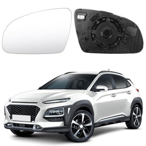 Cristal de Espejo Reemplazar para Hyundai Kona 2017 2024, Retrovisor Exterior Ajustable Adecuado Lente de Marcha Atrá (Lzquierd)
