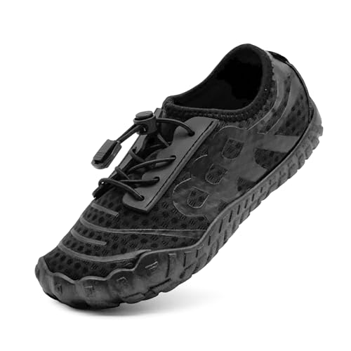 Kids Water Shoes Boys Girls Quick-Dry Beach Lightweight Toddler Barefoot Shoes Slip On Soft Walking Sneakers for Swim Beach Pool Black