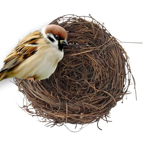 Nido de pájaros para jaula, jaula tejida a mano para casa de escotilla de pájaros, nido de cría y desove de pájaros, acogedora casa de cama para , jaula de casa de escotilla, nido de desove para