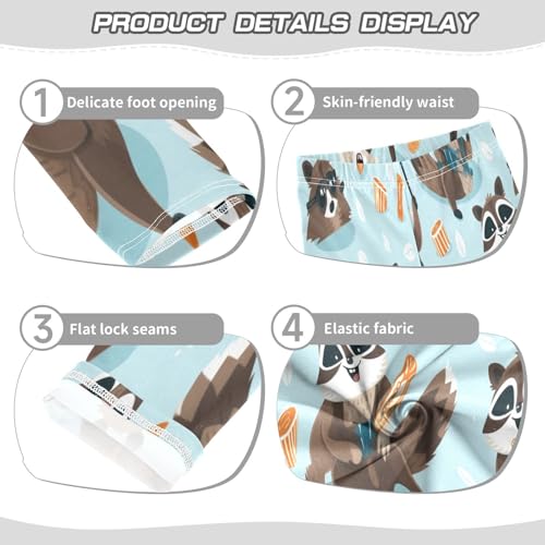 Toddler Girls Leggings Printed Yoga Pants Leggings Brown Raccoon for Kids3