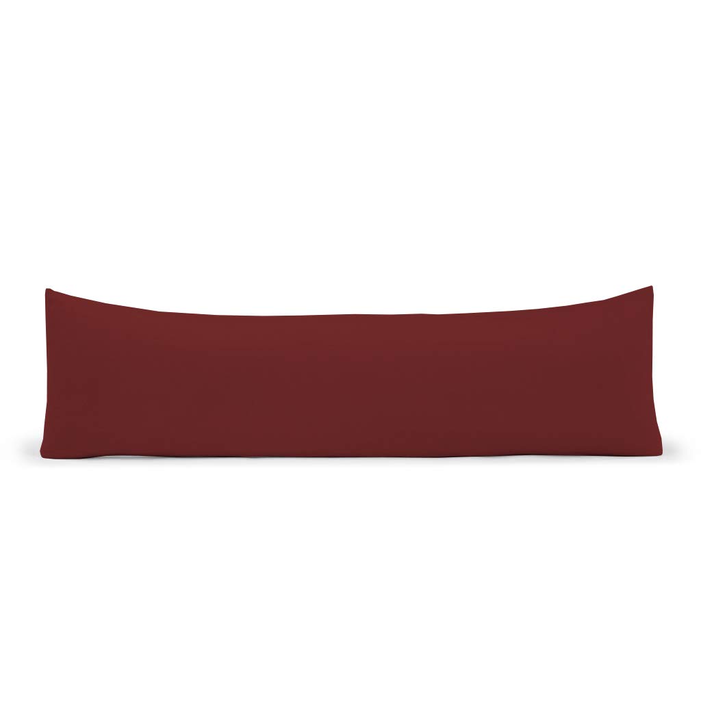 Bolster Body Pillow with Pillowcase Hollowfiber Filled - Orthopedic Pregnancy Maternity Cushion - For Nursing Back Neck Support Long Pillow- With Free Polycotton Pillowcase (Wine, Small Double - 4FT)