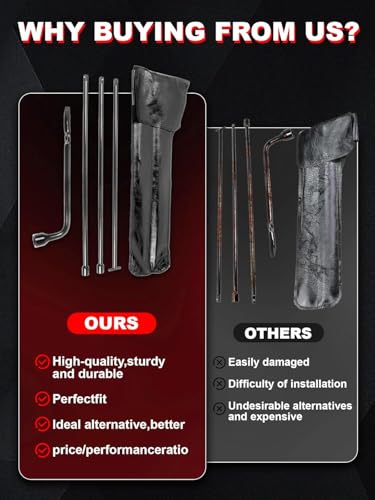 Image of Spare Tire Tool Kit with Spare Tire Jack Handle and Wheel Lug Wrench Compatible with 2005-2019 Frontier, 2004-2019 Titan, 1996-2019 Pathfinder, 2005-2015 Amanda Xterra Spare Tire Removal Tool Kit