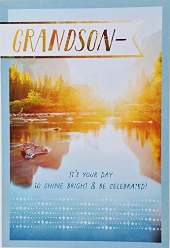 Greeting Card Grandson It's Your Day To Shine Bright and Be Celebrated - Religious Christian Wishing You God's Blessings Happy Birthday