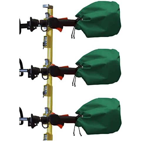 Iceberg Elf Weed Eater Motor Cover,3Pcs 12" D x 15.6" H inch 600D Heavy-Duty Oxford Ripstop with Drawstring and Two Straps to Improve Safety from Being Blown Away by high Winds.(Dark Green) Cover