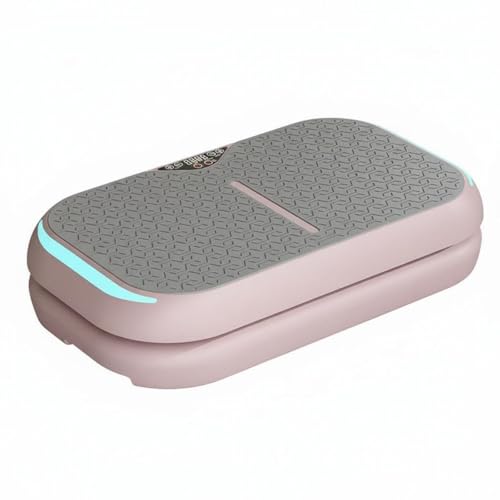 KiBcsLic Máquina Vibratoria de Adelgazamiento Silenciosa Base Vibratoria de Vibración Modo 3D Plato Vibratorio para Hogar, Rosa Grisáceo