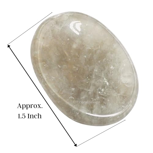 Image of Crystal Heaven Certified Smoky Quartz Thumb Worry Pebbles Stones Anxiety Stress Relief Massage - Aaa Grade Original Healing Gemstone Agate Rubbing Stone Yoga Meditation Spiritual Reiki Feng Shui
