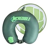 MINISO Avengers 2 in 1 U-Shaped Neck Pillow for Airplane Travelling Napping Resting, Hulk, Black and White
