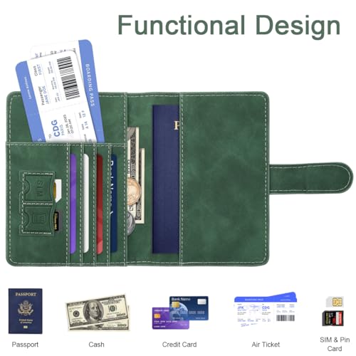Portefeuille de voyage RFID vert pin initialisé E pour vos déplacements internationaux