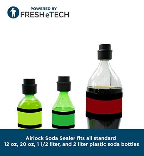 Air Lock Soda Sealer – FRESHeTECH Portable Handheld Carbonation Keeper – 5 Caps - Thumbnail 5
