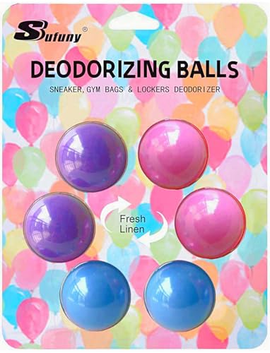 Sufuny Shoe Deodorizer Balls Sneaker Deodorizers Balls Odor Eliminating for Shoes 6 Packs