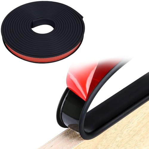 Selbstklebend Möbelkantenband, 5M U-Form Umleimer Furnierklebeband,Innenbreite 20 mm Flexible TPE Faltbarer Kantenschutz, Schrank Schutz&Reparatur, für Tisch, Schwarz(20 mm)