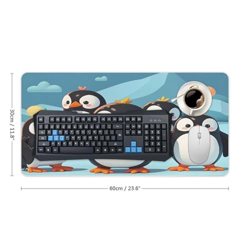 Cute Penguins Desk Pad grande 30x60 cm impermeable miniatura 2