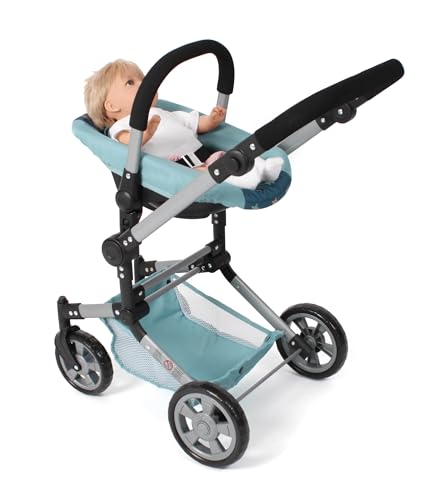 Asiento de coche para muñecas Bayer Chic 2000 con adaptador estrellas turquesas 2