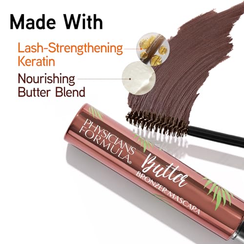 Physicians Formula Butter Bronzer Mascara, Brown Mascara with Keratin-Infused Formula and a Nourishing Butter Blend for Stronger Lashes, Volumizes and Lengthens, Bronze - Image 8