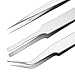 Craft Tweezers 3pcs Stainless Steel Precision Tweezers For Crafting Extra Fine,Angled,Blunt Tips Tweezer Model Hobby Making Tools For Electronics Repair Craft Laboratory Jewelry Making