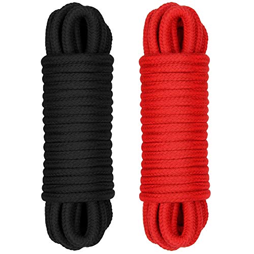 Unihoh Soft Cotton Rope All Purpose Strong Multifunctional Rope Durable Long Strap Pack of Two 32 Feet