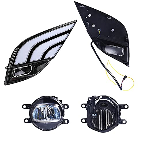 Daytime Running Light For Toyota Camry 2018 2019 2020 Fog Light Replacement Tri-Colors Drl With Led Lamp Bulb For Camry Se Xse Led Daylight With Bezel #TOP1