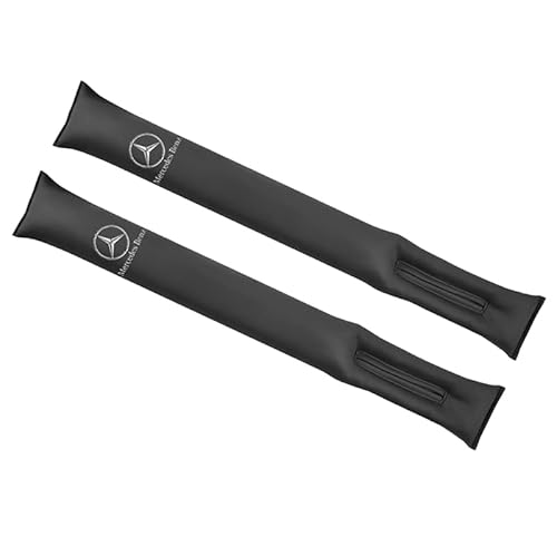 メルセデスベンツ シートコンソール サイドクッション センター スボーツ式 隙間クッション シートサイド PUレザー カーシートギャップフィラー 2本セット 刺繍ロゴ入り小物入れ 落下防止