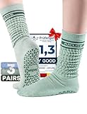 Juclise Non-Slip Yoga Socks for Women Breathable Grippy Workout Socks for Pilates Barre Gym & Meditation (US, Alpha, Small, Regular, Regular, Olive Green + Foliage Melange + Aura)