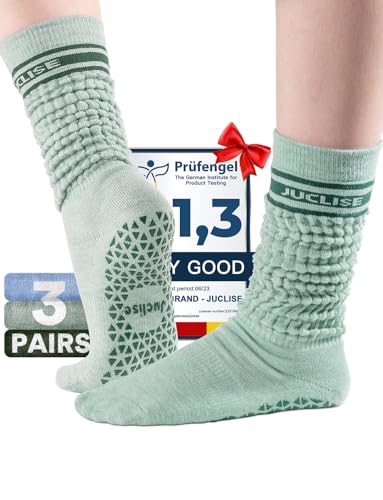 Juclise Non-Slip Yoga Socks for Women Breathable Grippy Workout Socks