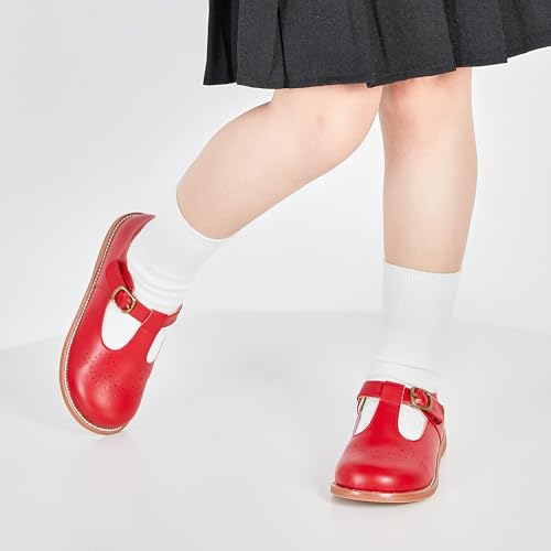 Image of GINFIVE Toddler Girls Dress Shoes Little Kids Flats School Mary Janes Shoes