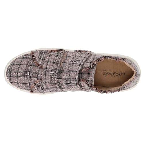LifeStride Womens Nonstop Plaid Slip On Sneakers Shoes Casual - Beige - Size 8.5 W4