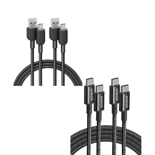 Anker USB-C to USB-C Cable (6ft 100W, 2-Pack) - Fast Charging Type C Charger