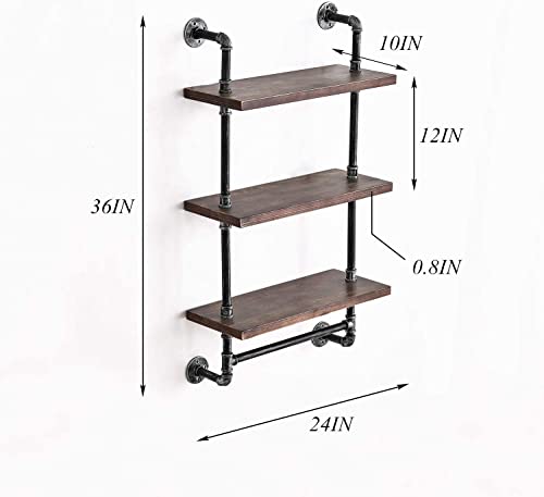 BOSURU-Industrial-Pipe-Bathroom-Shelves-Rustic-Wood-Shelves-with-Towel-Bar-24-Farmhouse-Wall-Shelf-for-Wall-Pipe-Shelving BOSURU Industrial Pipe Bathroom Shelves Rustic Wood Shelves with Towel Bar 24 Farmhouse Wall Shelf for Wall Pipe Shelving