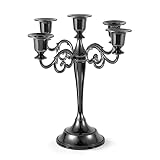 Dyna-Living Candle Holder Metal Candelabra Candle Holders 5 arms Black Candlestick Holders Centerpie