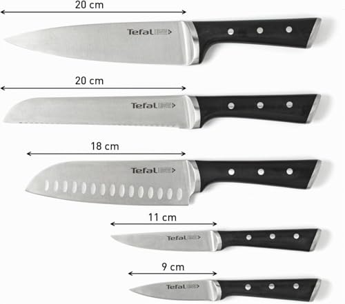 Miniatura 3 de Tefal Ice Force - Bloque de madera con 5 Cuchillos, Acero Inoxidable