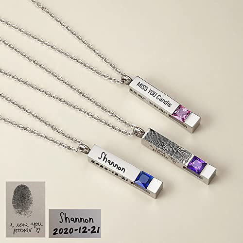 Custom Urn Necklaces for Ashes - Cremation Jewelry with Birthstone Crystals Name Necklace Pendant Personalized Memorial Keepsake for Ash Women Men Kids 6