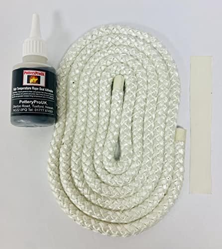 PotteryproUk PPUK High Temperature Stove Rope Adhesive 50ml 100ml Bottle Black or White Glue (100ml Black)