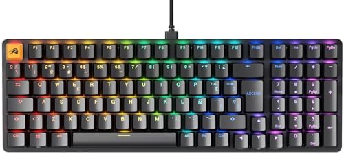 GLORIOUS Gaming GMMK 2 Full Size (96%) – Mechanisches Gaming-Keyboard, Aluminiumrahmen, anpassbar, Doubleshot-Kappen, Fox Schalter, tastenweise RGB, Spanisch QWERTY Layout - Schwarz