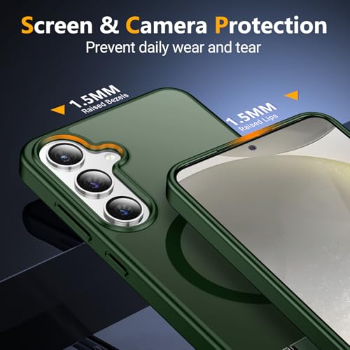 Image of SPIDERCASE Magnetic for Samsung Galaxy S24 Plus Case, [3 Stand Ways][ Military Grade Drop Protection] with Invisible Stand Shockproof Slim Case for Samsung Galaxy S24 Plus, Green