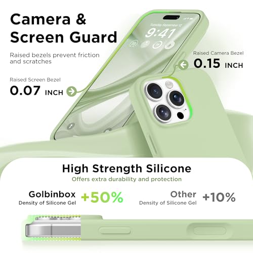 Image of GolbinBox Magnetic for iPhone 16 Pro Case, Silicone Cover, Green