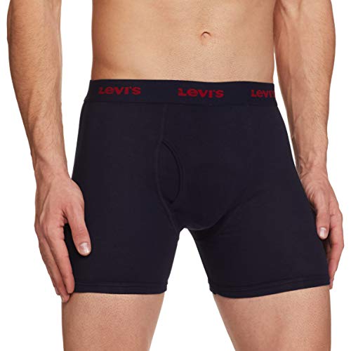Image of Levi's 001 Classic Boxer Brief for Men | 100% Pure Cotton | Solid | Mid-Rise Men's Underwear | Anti-Roll Waistband | Durable Comfort with Extra Supportive Gusset | Functional Fly | Pack of 2