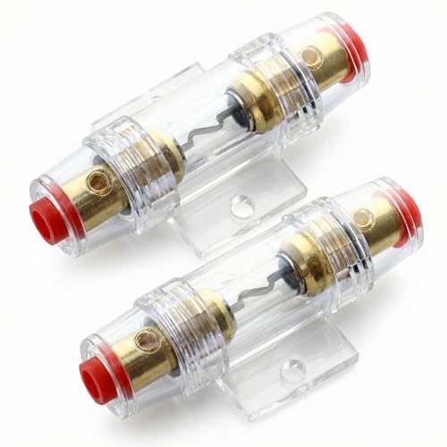 QWORK® 2 Pcs Porte Fusible en Ligne AGU 4/8 AWG 12V-48V DC avec Fusibles 60A AGU pour...