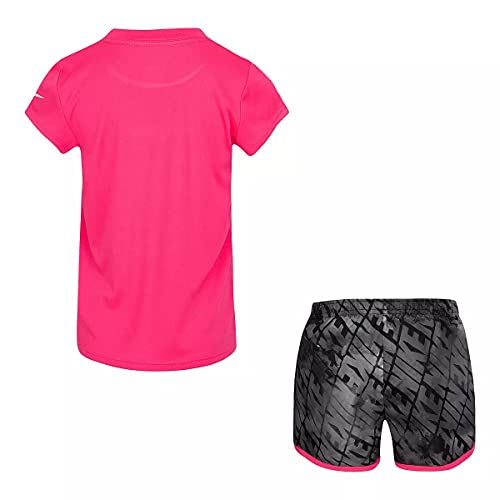 Nike Toddler Girls' Dri-Fit T-Shirt And Shorts Set Black/Hot Pink 2T #TOP1