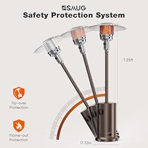 SMUG 48,000 BTU Propane Heater Outdoor Patio Heaters with Wheels, Patio Heater Deck Porch for Outdoor Use Camping Backyard Commercial,Double-Layer Stainless Steel Burner, 87" H SMUG 48000 BTU Propane Heater Outdoor Patio Heaters with Wheels Patio Heater Deck Porch for Outdoor Use Camping Backyard CommercialDouble Layer Stainless Steel Burner 87 H